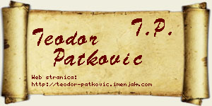 Teodor Patković vizit kartica